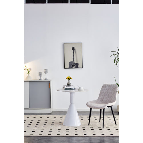 Weißer Couchtisch, Einfacher moderner Verhandlungstisch, Balkon-Esstisch