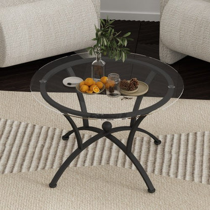 3-teiliges Couchtisch-Set mit gehärteter Glasoberfläche Deko-Couchtisch