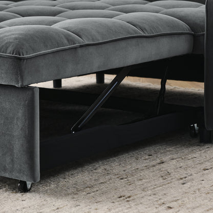 Loveseat Sofa Bed Pull-out, Adjustable Back, Arm Pockets, TypeC & USB Charging