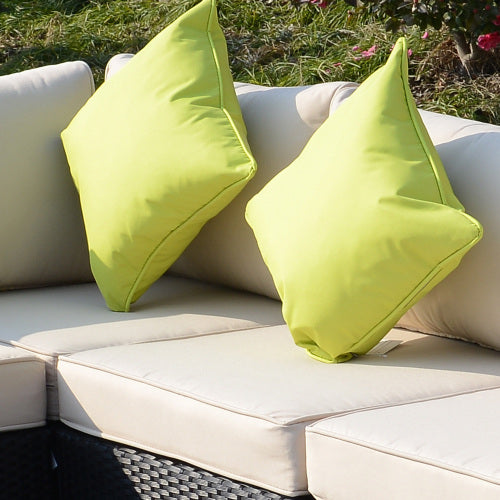 Outsunny 8-teiliges PE-Rattan-Ecksofa-Set mit dicken Polstern, Aluminium-Außenbereich-Rattan-Gartenmöbel-Set mit Glasplattentisch, keine Montage erforderlich, Schwarz