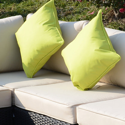 Outsunny 8-teiliges PE-Rattan-Ecksofa-Set mit dicken Polstern, Aluminium-Außenbereich-Rattan-Gartenmöbel-Set mit Glasplattentisch, keine Montage erforderlich, Schwarz
