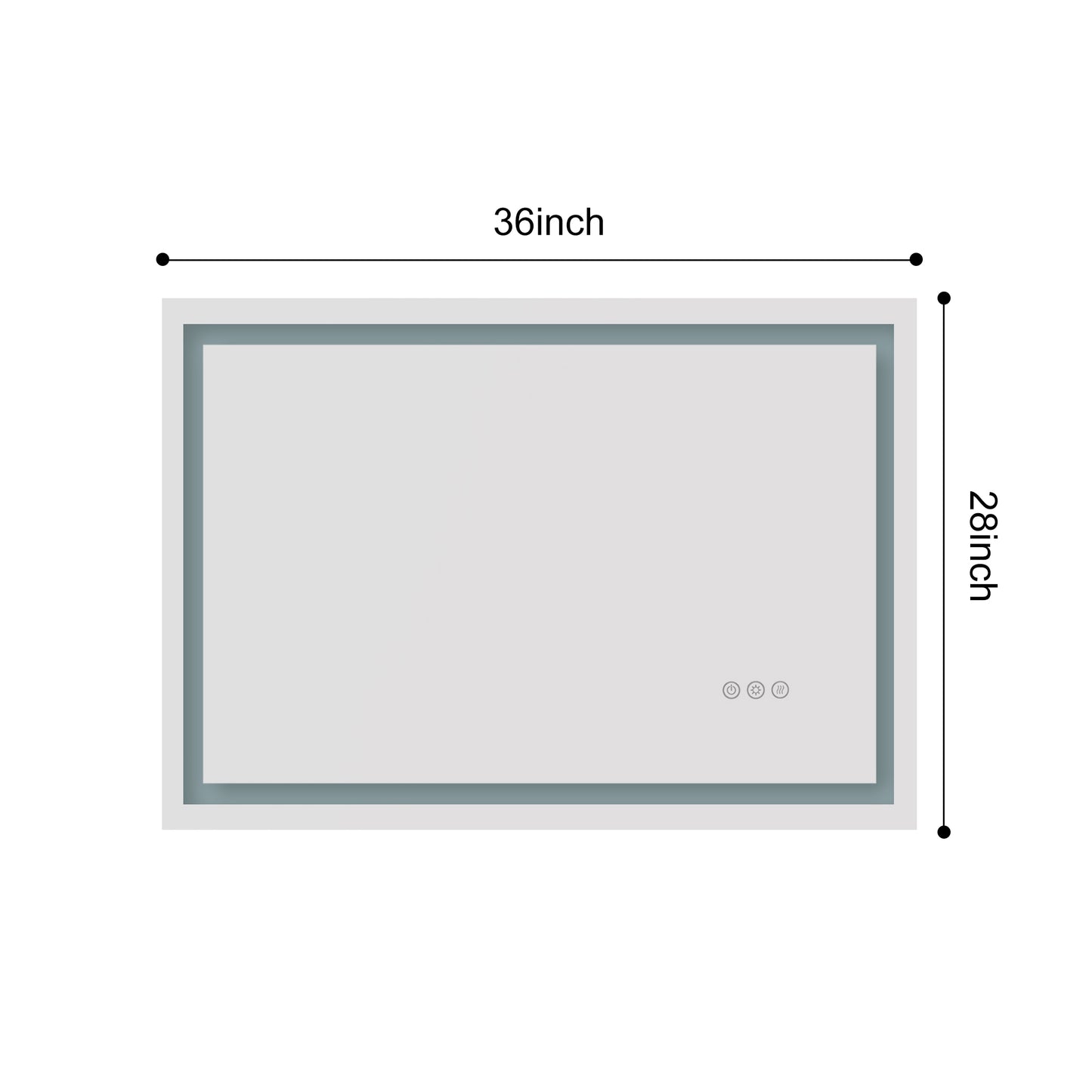 36x28 Zoll LED-Badspiegel