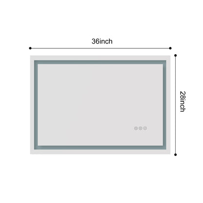 36x28 Zoll LED-Badspiegel