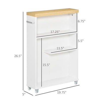Schmaler Badezimmerschrank mit Rollen Stauraumorganizer und Regalen für kleine Räume