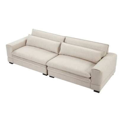 Mittelalterliches Sofa Modernes Stoffsofa für Wohnzimmer, Schlafzimmer, Wohnung, Home Office Beige