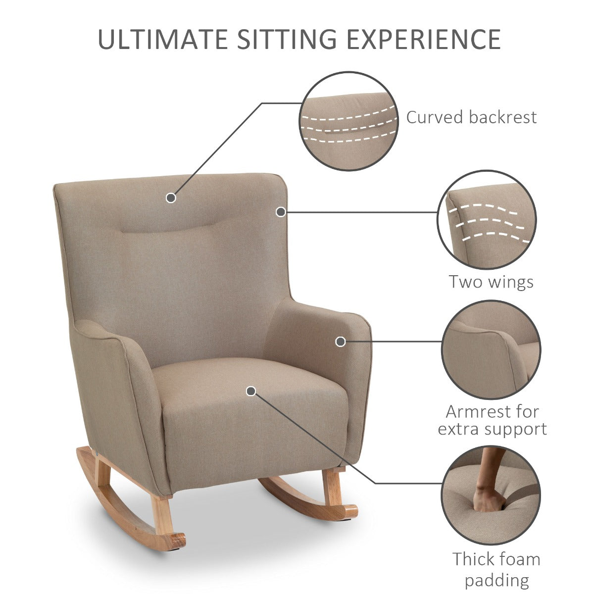 Grey Rocking Armchair