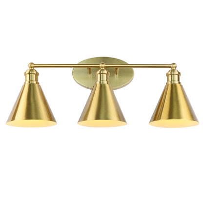 Badezimmer 3-Licht-Beleuchtung Armaturen über dem Spiegel, 24-Zoll Gold Badezimmer Rostschutz-Wandlampe für Badezimmer Dusche Toilette E26 Glühbirnen