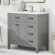 Gray Solid Vanity Cabinet