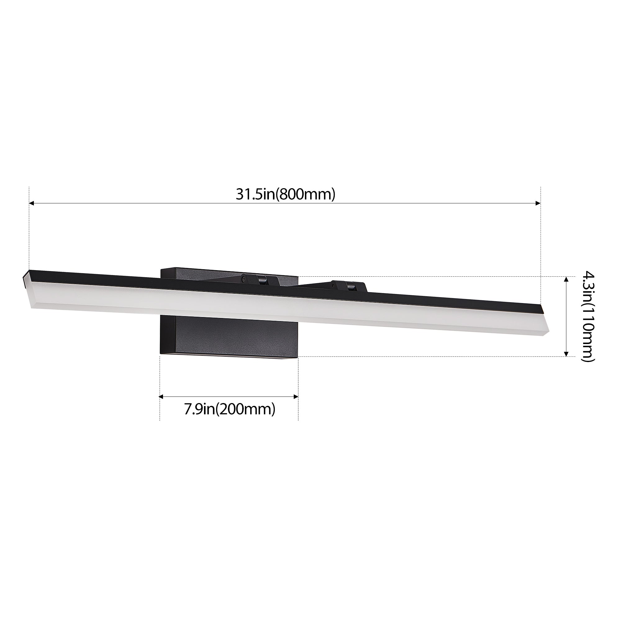 Black Metal Adjustable Brightness Vanity Light