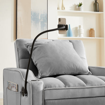 Convertible Sleeper Chair Sofa Bed Adjustable Pull Out Sleeper Chair Bed Multi-Pockets Folding Sofa
