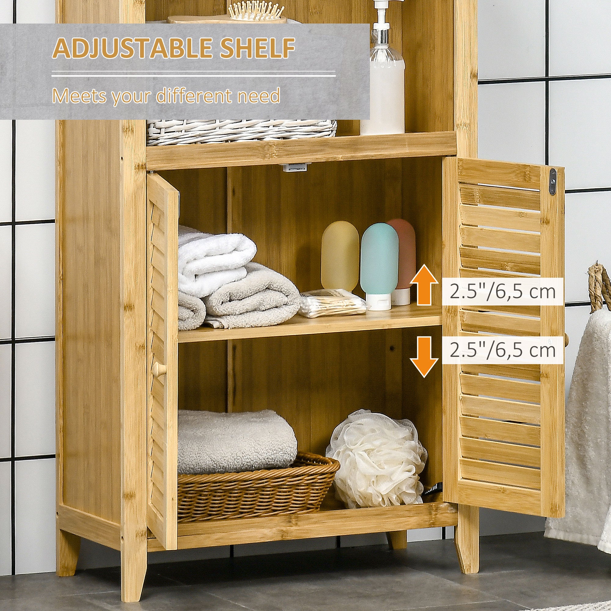Bamboo Storage Floor Cabinet