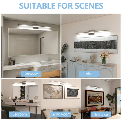 Moderne LED-Spiegelbeleuchtungen für das Badezimmer 39 Zoll 24 W Tageslichtweiß Chrom Leuchten Badezimmerleuchten über dem Spiegel Spiegelbeleuchtungsarmaturen Spiegelbeleuchtung