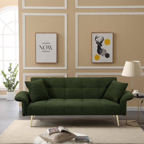 70,1 Zoll Futon-Sofabett, umklappbares Doppelsofabett mit klappbaren Armlehnen für Wohnzimmer und kleine Räume