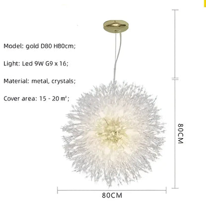 A dandelion gold chrome chandelier with sparkling gold and crystal spheres for elegant dining room decorbites dandelion gold