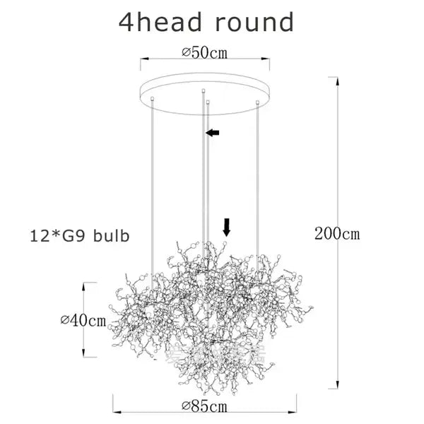 Dandelion gold and silver chrome leaf led chandelier with sleek metallic frame and twelve g9 bulbs for dining decorbites chrome leaf