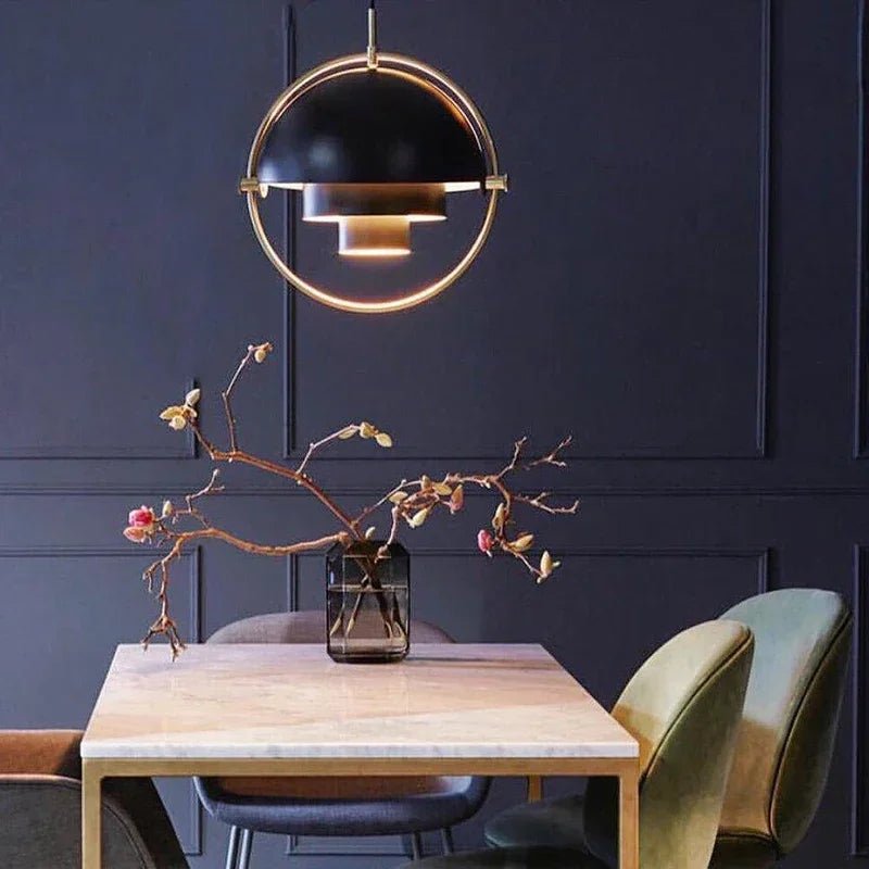 Danish Iron And Glass Pendant Light in Gold or Chrome - Decorbites