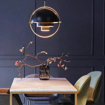 Danish Iron And Glass Pendant Light in Gold or Chrome - Decorbites