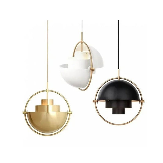 Danish Iron And Glass Pendant Light in Gold or Chrome - Decorbites