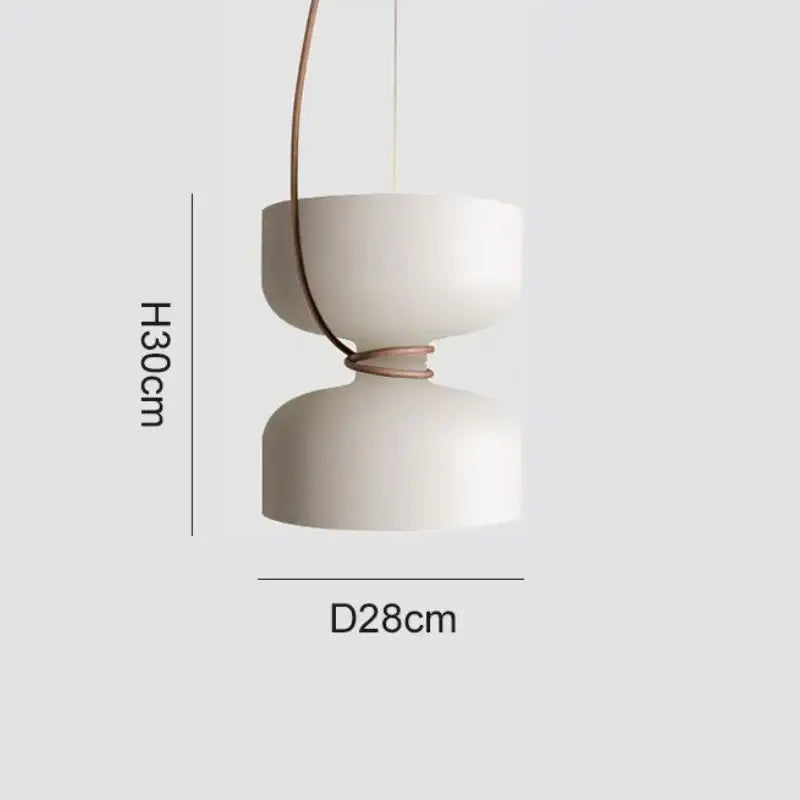 Cream-colored ceramic pendant light with copper-toned wire suspension and minimalist design for kitchen led bulb use