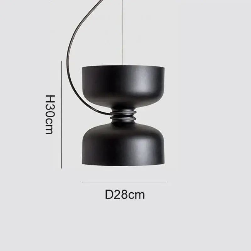 Black matte wrought iron pendant light with dual bowl-shaped shades and led bulb for modern kitchen use