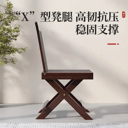 Dark brown bamboo low stool folding living room chair with x-shaped base and slatted seat for decorbites bamboo low use