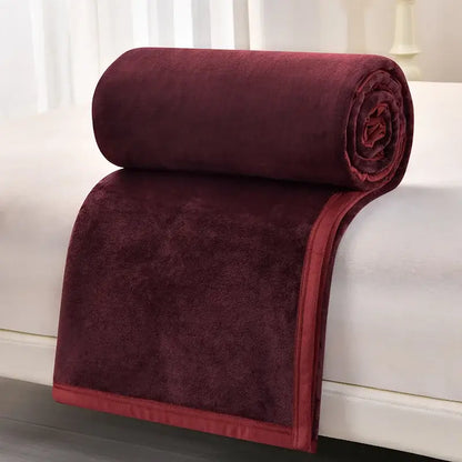 A plush deep burgundy velour throw blanket with matching border for dark gray and light gray cozy flannel blanket decorbites cozy flannel