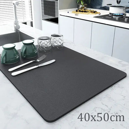 Dark gray textured silicone decorbites coffee mat 40x50cm absorbent kitchen drying mat for coffee mat use