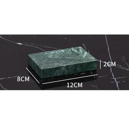 Green marble bathroom rectangular soap dish with natural veining from decorbites dark green marble set with gold accents
