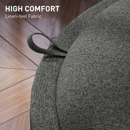 Round Storage Ottoman Coffee Table with Flip Top Tray