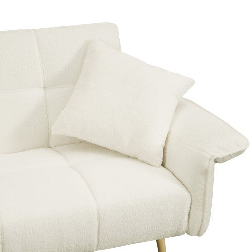 70,1 Zoll Futon-Sofabett, Umwandelbares Doppelsofabett mit Klappbaren Armlehnen für Wohnzimmer und kleine Räume