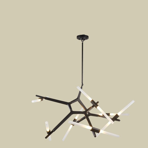 Moderne unregelmäßige Wohnzimmer Minimalistisches Esszimmer Kronleuchter