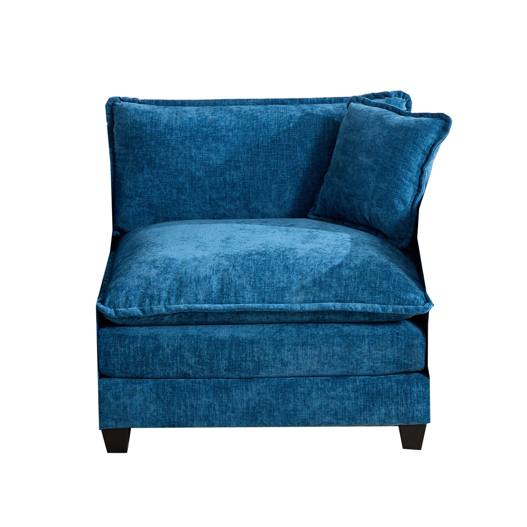 Blue Chenille Sectional Sofa