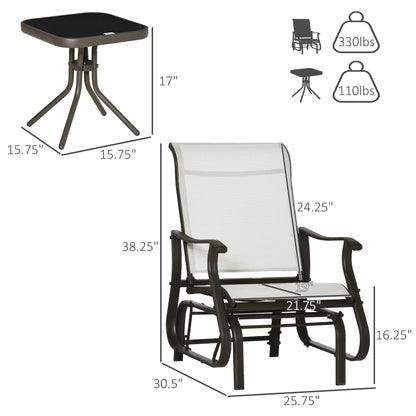 3-teiliges Outdoor-Gleitschwingset Bistro-Set mit Rahmen