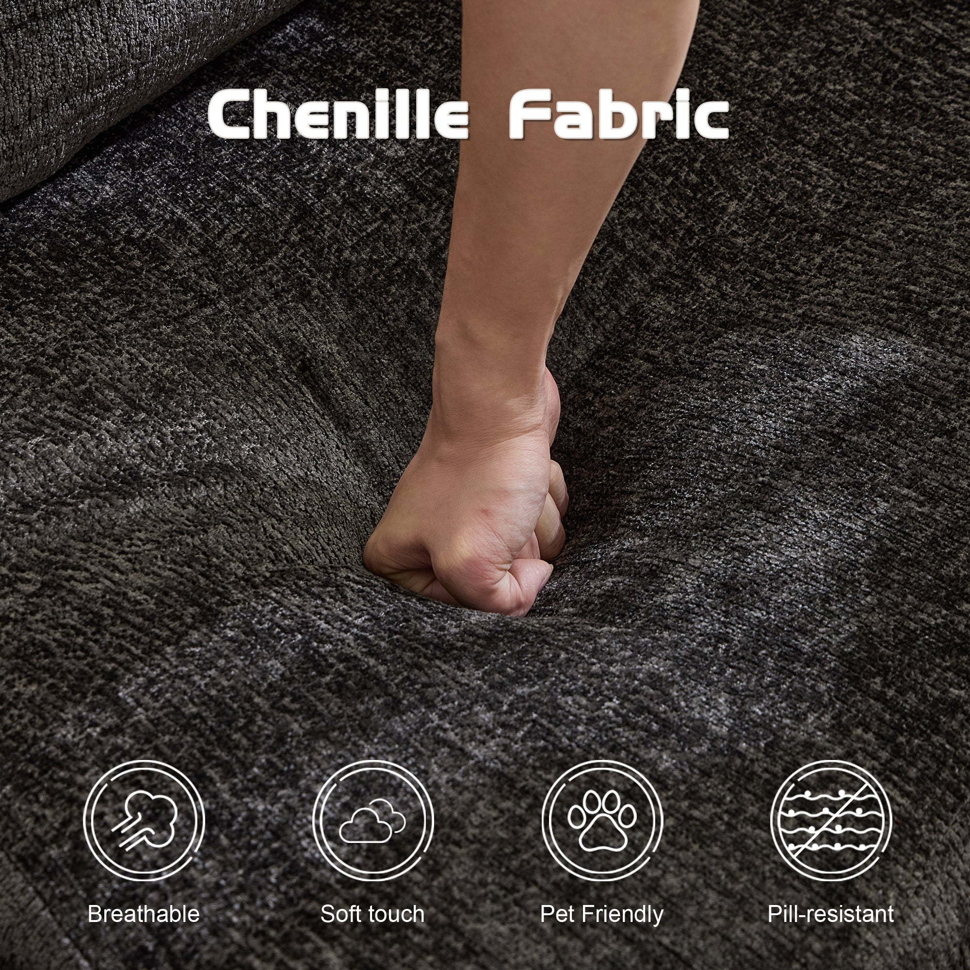 Black Chenille Sofa