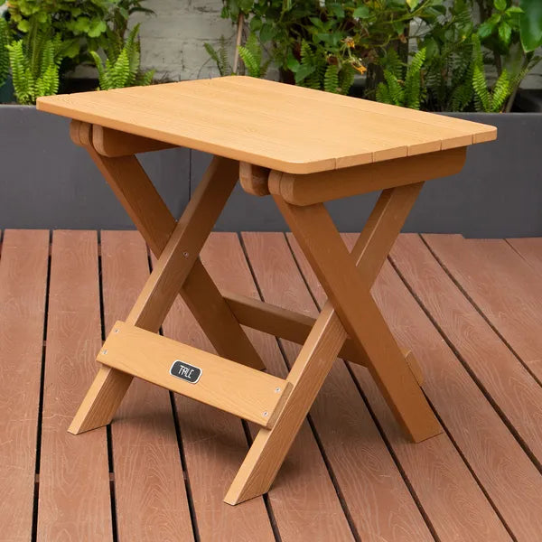 TALE Adirondack tragbarer faltbarer Beistelltisch quadratisch wetterbeständiger und verblassungsresistenter Kunststoff-Holz-Tisch ideal für den Außenbereich, Garten, Strand, Camping und Picknicks
