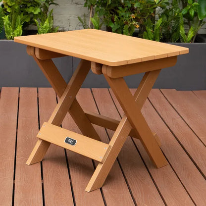 TALE Adirondack tragbarer faltbarer Beistelltisch quadratisch wetterbeständiger und verblassungsresistenter Kunststoff-Holz-Tisch ideal für den Außenbereich, Garten, Strand, Camping und Picknicks