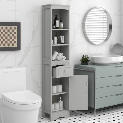 Hohes Badezimmerschrank-Aufbewahrungsschrank mit Schublade und höhenverstellbarem Regal