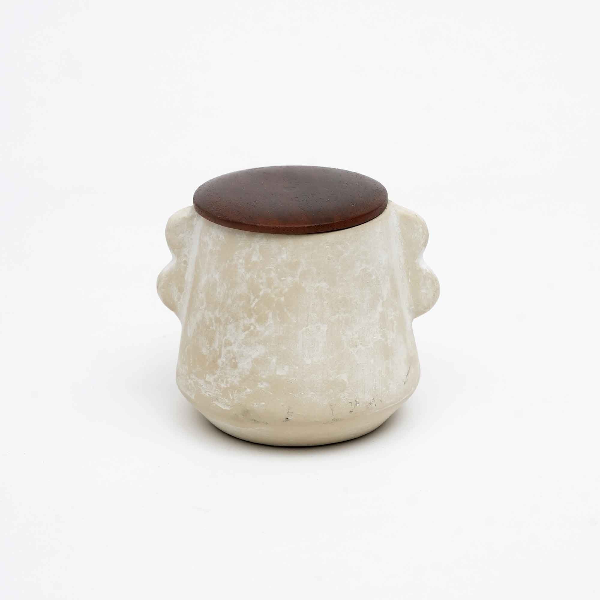 Glas-Duftkerze Ecomix-Wachsfüllung mit Holzkappe - Vanille Lavendel, 8oz