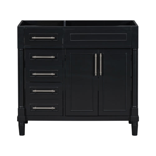 36'' Bathroom Vanity Without Sink, Freestanding Bathroom Storage Cabinet With 2 Drawers And A Tip-out Drawer, Solid Wood Frame Vanity Only, Height Adjustable Shelf