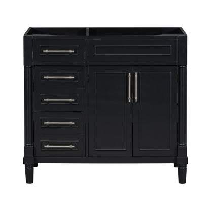 36'' Bathroom Vanity Without Sink, Freestanding Bathroom Storage Cabinet With 2 Drawers And A Tip-out Drawer, Solid Wood Frame Vanity Only, Height Adjustable Shelf