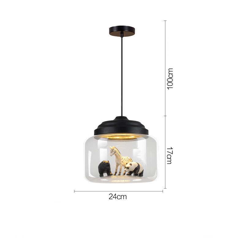 Creative Personality Cartoon Animal Children's Room Glass Chandelier