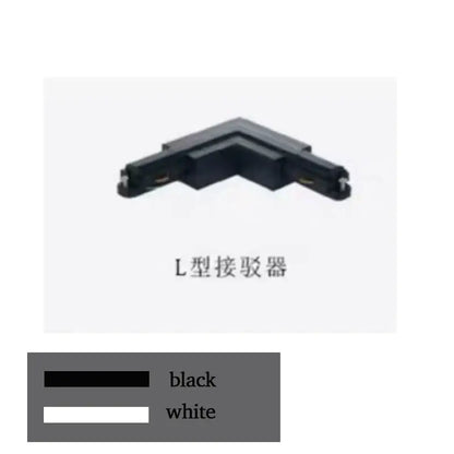 Black aluminum l-shaped track rail spotlight fitting for modern kitchen rail spotlight system
