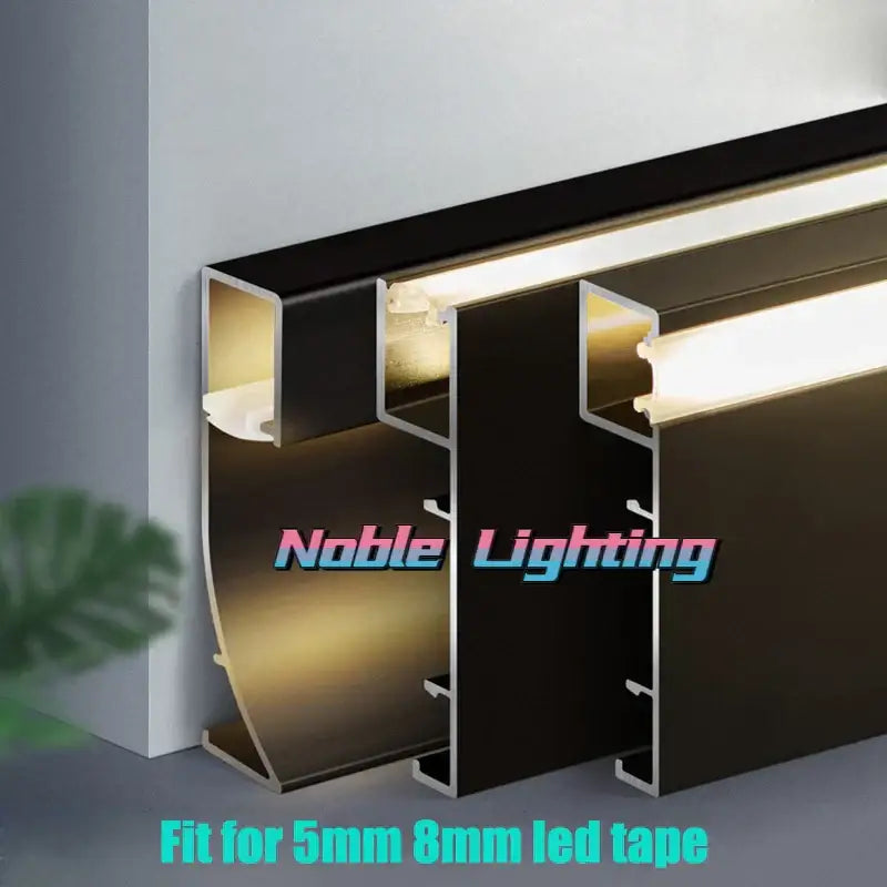 Black aluminium led light strip channel decorbites™ 5cm led aluminium profile for surface mounted linear lighting