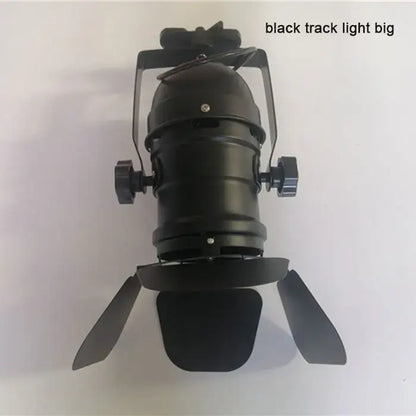 Black DecorBites™ 5w cob led track light with adjustable arms and three barn doors for precise lighting control