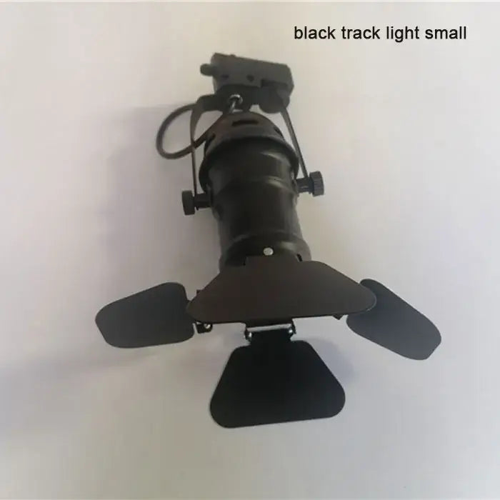 Black decorbites™ cob led track light with adjustable metal arms and four leaf-shaped shades for clothing store spotlight