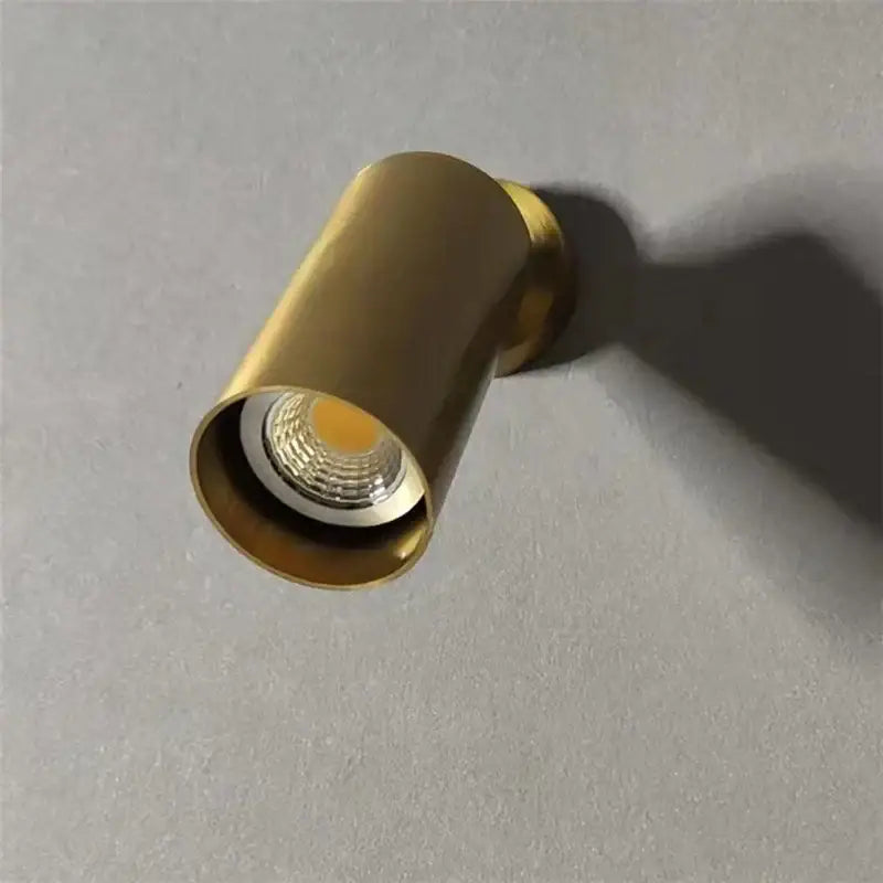 Decorbites 5w copper led ceiling track downlight with gold-finished cylindrical design and replaceable e27 bulb