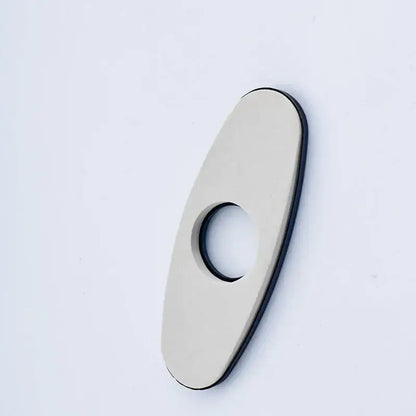 Decorbites™ 6 inch deck plate cover with sleek oval doorbell push button matte silver finish and black rubberized edges