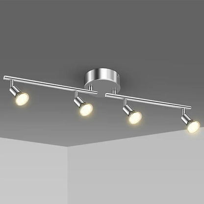 Modern chrome-finished decorbites 6 head led ceiling light with adjustable angle spot lamps for living room and bedroom