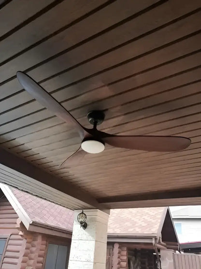 Dark brown decorbites 60 inch industrial vintage wood ceiling fan with three blades light and remote control