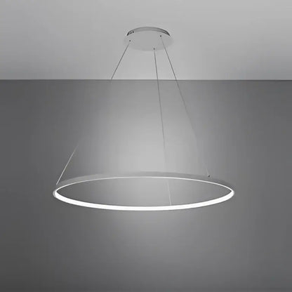 Decorbites 60cm circular led pendant light with a sleek white led ring and chrome mount for dining and living rooms